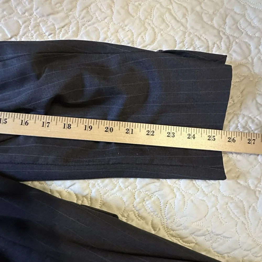 Lauren Ralph Lauren Blazer Jacket Sport Coat Mens‎ 44L Gray Wool Pin Stripe READ
